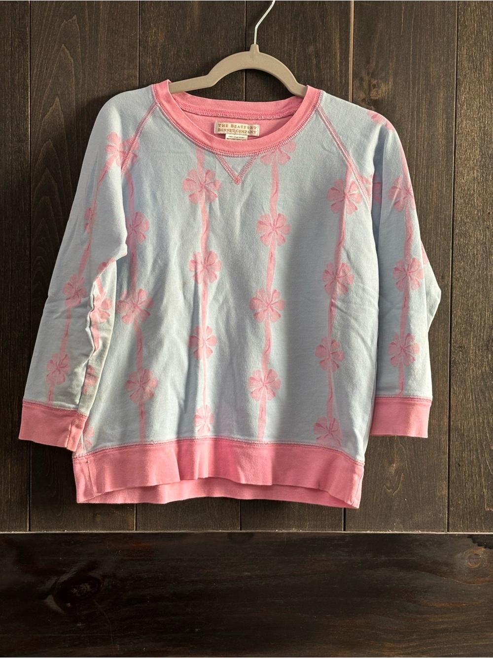 Beaufort Bonnet Kids Blue & Pink bow Pullover Sweatshirt
